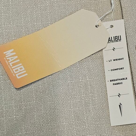 NEW Malibu Drill Company Short Sleeve Beige & Black Button Up Shirt M 3351 - Picture 2 of 9